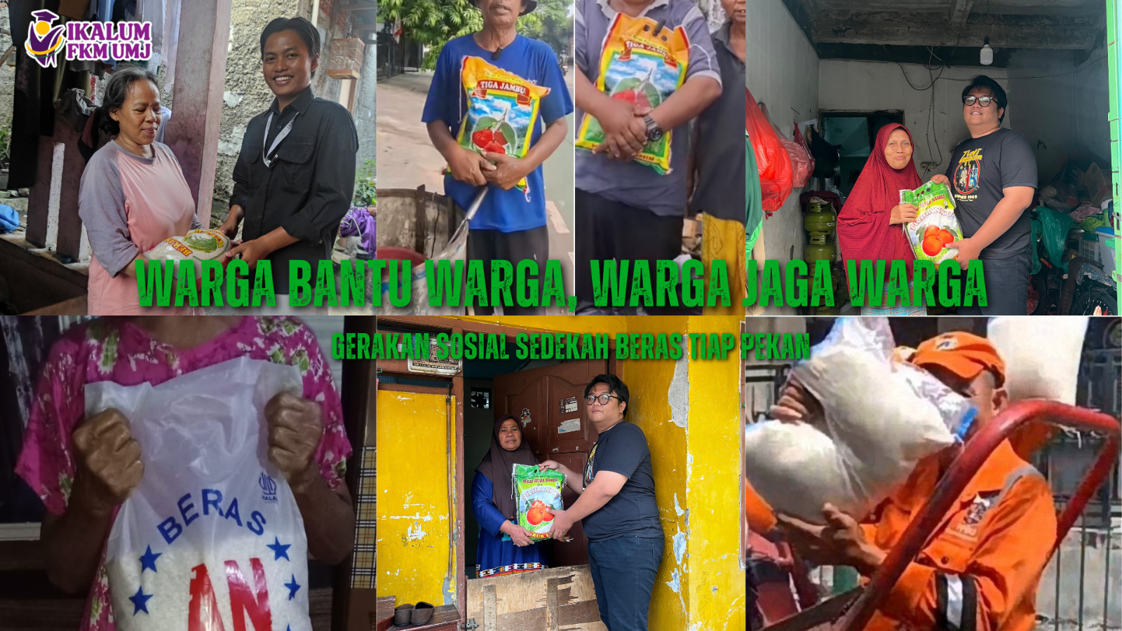 IKALUM FKM UMJ Hidupkan Semangat “Warga Bantu Warga” Lewat Sedekah Beras
